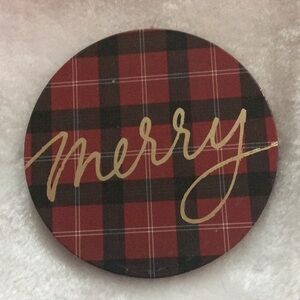 Plaid Merry Holiday Coaster